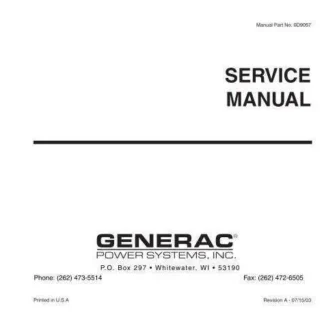 Generac cw20k Workshop Service Repair Manual PDF Download